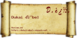 Dukai Ábel névjegykártya