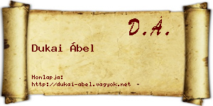Dukai Ábel névjegykártya