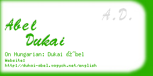 abel dukai business card